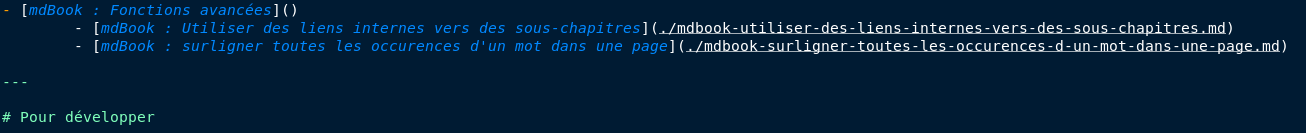 Ligne horizontale après indentation du sommaire